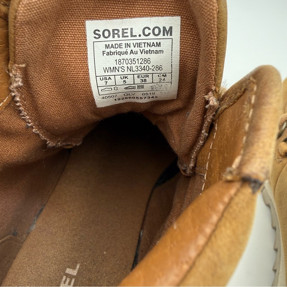 Sorel Harlow Lace Hiker Boot size 7 elk lace up - Picture 5 of 8
